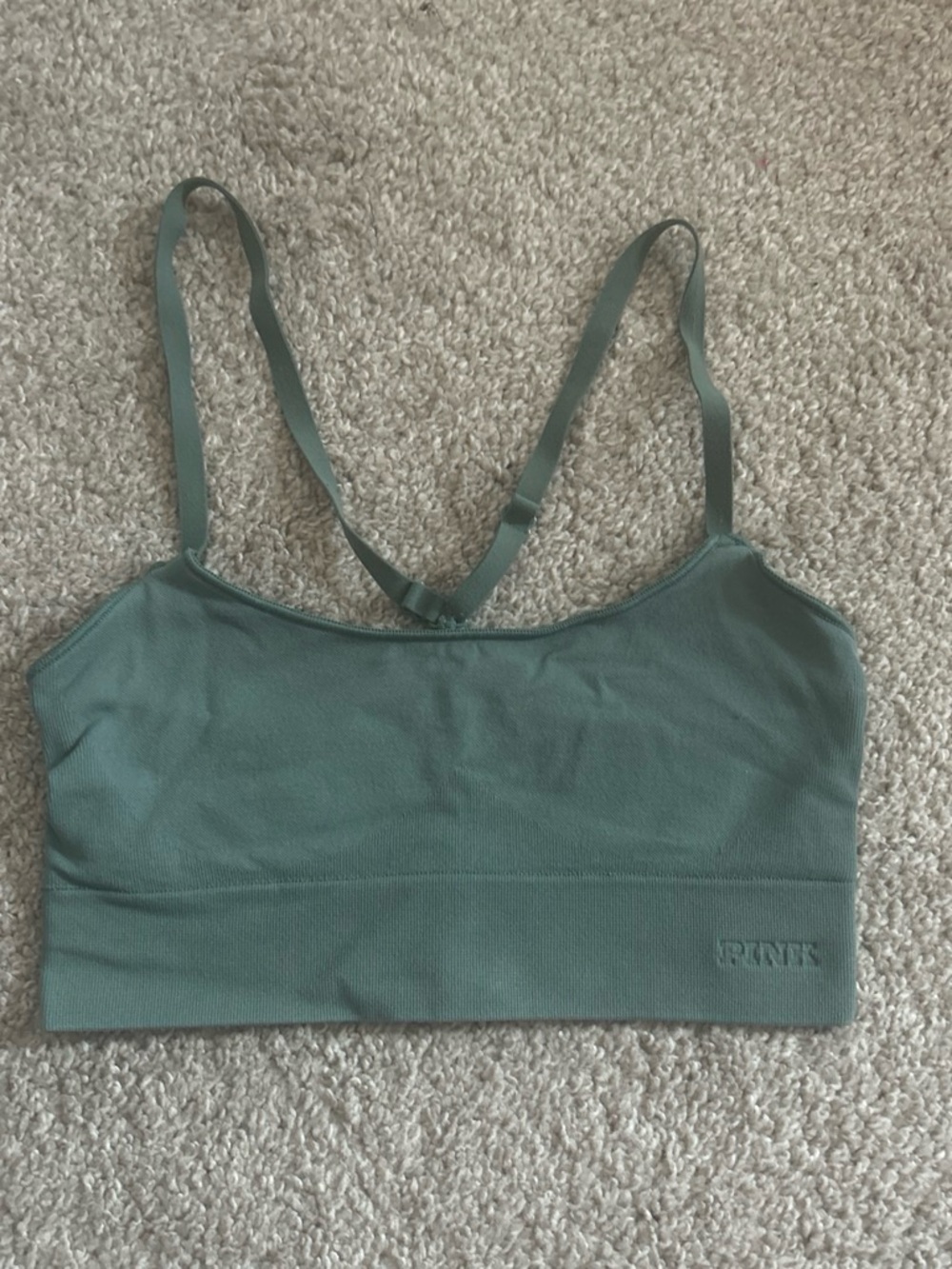 PINK Victoria's Secret Seamless Scoop Bralette — Sage